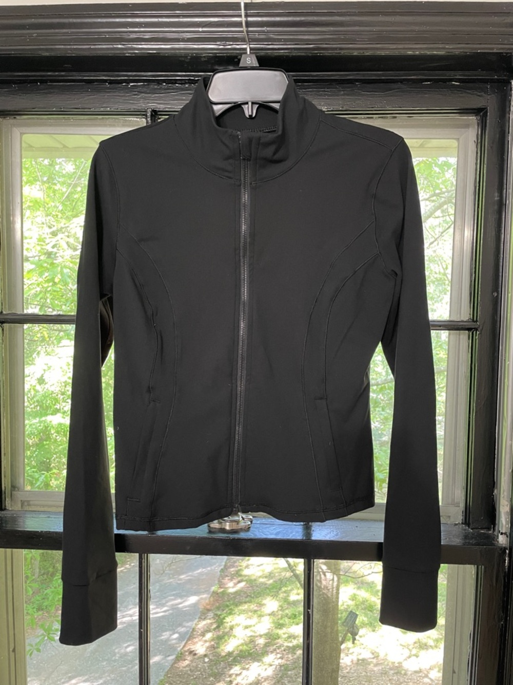 Yogalicious Black Zip-Up Utility Jacket medium dry fit workout zip up
